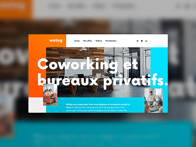 Coworking space layout tryout big blue colorful colors font gradient material orange responsive typo