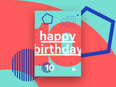 Danka — 10th Anniversary 3 anniversary birthday colors flat illustration print