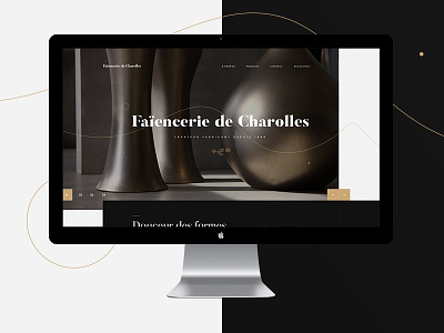 Faïencerie de Charolles — Design proposal black charolles clean concept elegant faiencerie gold grid proposal ui webdesign white