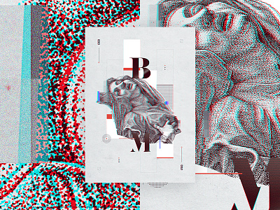 BM — Renaissance artwork colors glitch illustration pink poster print