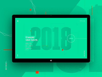 2018 New Year Wishes concept 2018 fullscreen glitch green happy minimal newyear red transitions typographic wishes