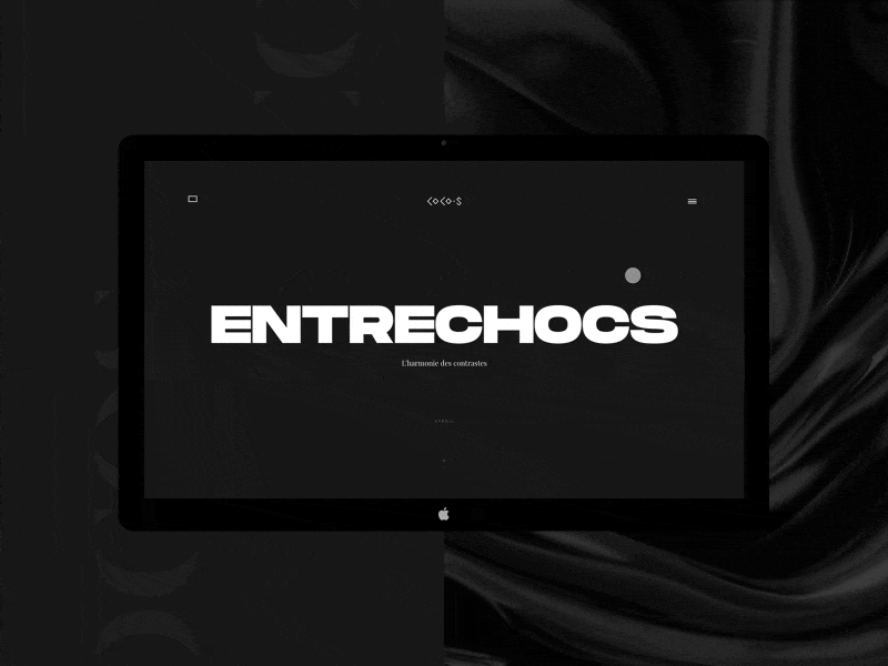 Entrechocs concept dark folio layout minimal scroll sculpture typographic webdesign