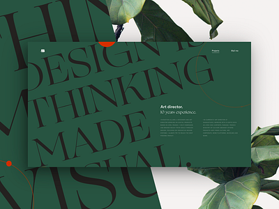 Thinking made visual. — Personal folio concept big title concept dark design fullscreen green grid minimal personal branding portfolio red typography ui ux vector web webdesign website