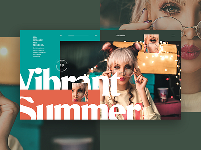 Vibrant Summer branding colors concept fashion flat fullscreen green grid logo minimal portrait typo typography ui ux vector web webdesign