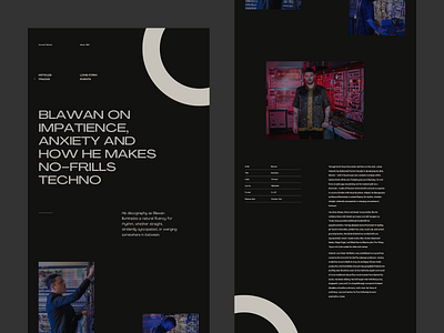 Around Techno — Blawan blawan branding concept dark fullscreen grid minimal pangrampangram techno typography ui webdesign website