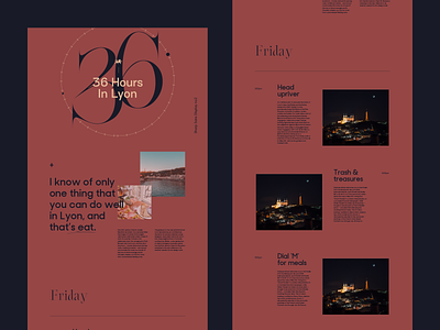 36 Hours In Lyon branding concept editorial france fullscreen grid lyon magazine minimal minimalist travel typography ui ux vector voyage webdesign
