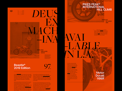 Deus Ex Machina — Beastie Concept branding concept deus ex machina flat grid lyon minimal motorcycle typography ui ux web webdesign website