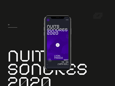 NS Festival 2020 Concept concept festival flat gig grid lyon minimal mobile music nuits sonores typography ui webdesign
