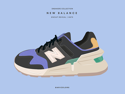 New Balance Encap Reveal aricolors design flat illustration art new balance sneakers sneakers addict vector