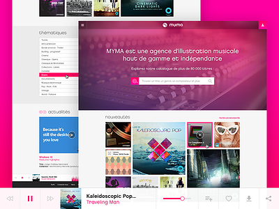 Music Agency UI/UX Redesign audio music myma pink player redesign responsive ui ux website