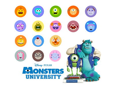 Monsters university icon design colour picker icon artwork illustration monsters university