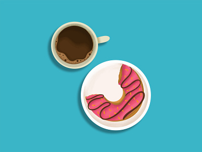 Donut and Coffee cartoon chill coffee delicious donuts drawing food hand drawn illustration ipadpro vector