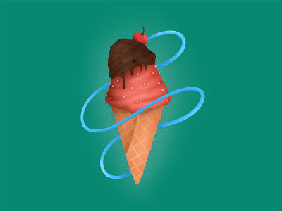 Ice Cream cartoon chill coffee cone delicious drawing food hand drawn ice cream ice cream cone illustration ipadpro vector