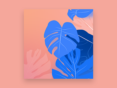 monstera design flat illustration ui vector web