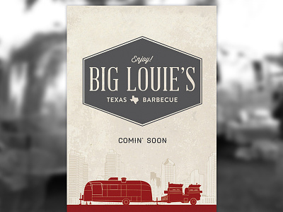 Big Louie's Texas Barbecue airstream barbecue branding identity illustration logo