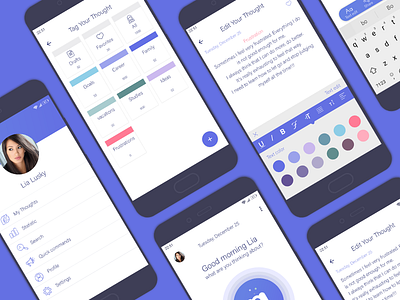 Mindy App app color design thoughts ui ux vector