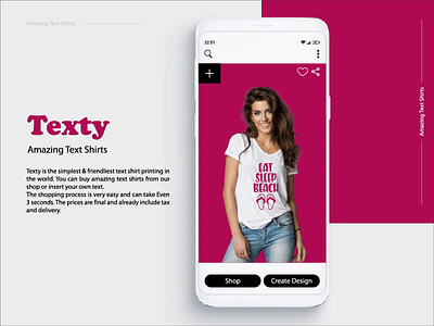 Texty App animation app branding clothes design mobile shirts ui ux vector