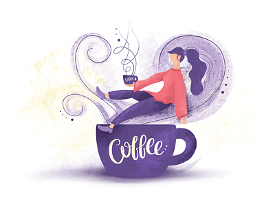 Coffee Girl character coffee design girl illustration ipadpro procreate app