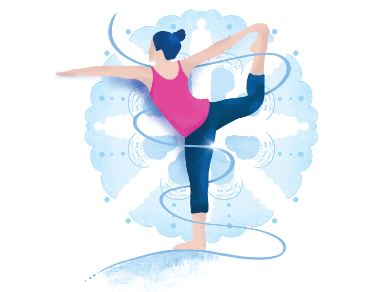 Yoga Time flat woman procreate app ipad pro yoga character design illustration