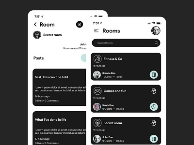 Rooms | Social Blog Application android android app development art branding design envatomarket illustration ios iosdevelopment mobile app social networking app uidesign ux