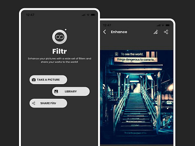 Filtr - Photo Effects Mobile App Design