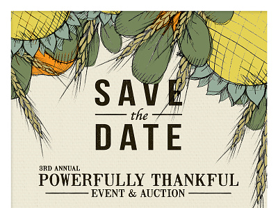 Powerfully Thankful Invitation design graphic design illustration invitation