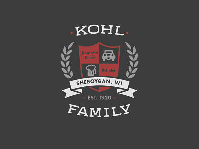 Kohl Family Crest crest family german laurel logo