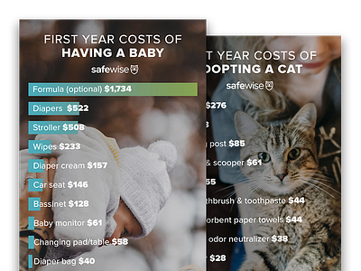 What Costs More? Pets vs. Babies - SafeWise babies cats cost dogs infographic pets safewise