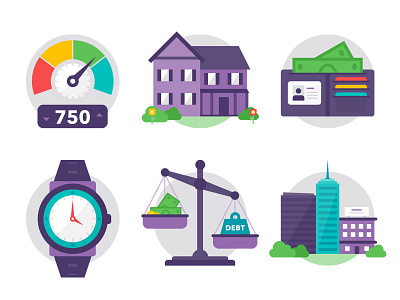 Business Loan Factors Illustrations business factors icons illustrations loan