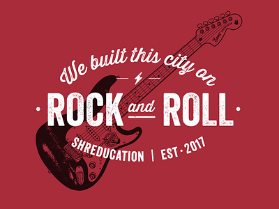 Shreducation Rock and Roll Retro Shirt Illustration guitar illustration rock rock and roll shreducation