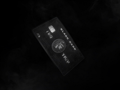 Black card 3d black blender card chrome credit card design illustration rap video