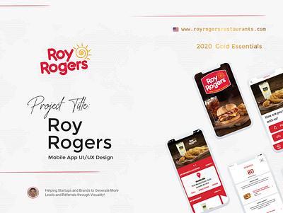 „Roy Rogers“ Gold Essentials Mobile App UI/UX Design app branding branding design design graphic design mobile app product ui ui ux design ux