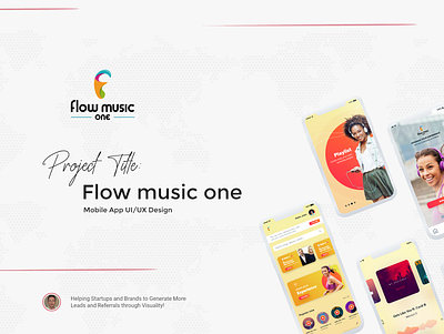„Flow music one“ Mobile App UI/UX Design app brand branding branding design design graphic design mobile app ui ui ux design ux
