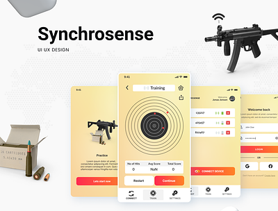 Synchrosense | Shooting Mob App app branding gun shooting synchrosense | shooting mob app ui ui ux design ux