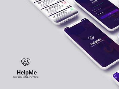 Help Me | Mobile Application ( services ) app branding design logo mobile app ui ui ux design ux