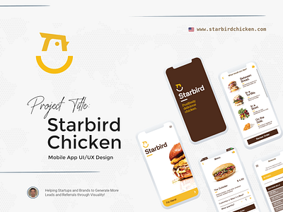 „Starbird Chicken “ Mobile App UI/UX Design app brand branding branding design design graphic design logo mobile app product ui ui ux design ux