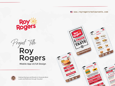 „Roy Rogers“ Mobile App UI/UX Design app branding commercial design graphic design logo mobile app product typography ui ui ux design ux
