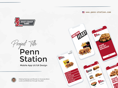 „Penn Station Subs“ Mobile App UI/UX Design app brand branding branding design design graphic design mobile app product ui ui ux design ux