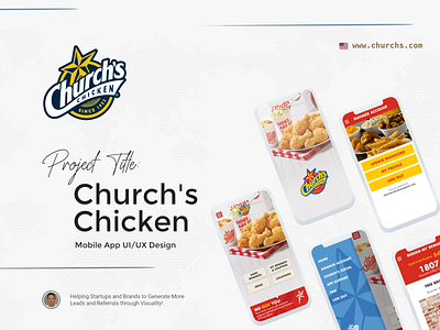 „Church's Chicken“ Mobile App UI/UX Design