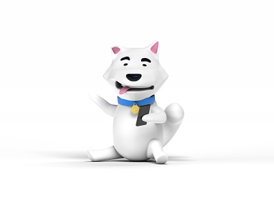 Shiba Inu or White fox? Dunno 3d 3d art app art branding cinema 4d design illustration minimal modeling web website