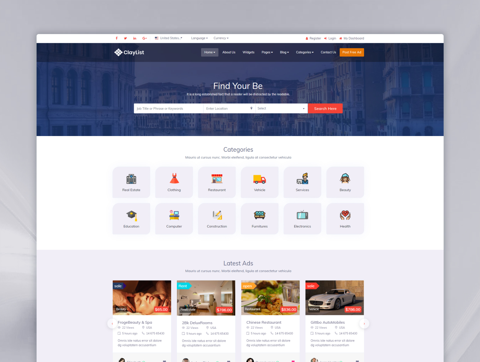 responsive html templates classifieds dashboard