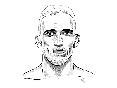 Charles Oliveira blackandwhite charlesoliveira digitaldrawing drawing illustration ink markers mma procreate sport ufc