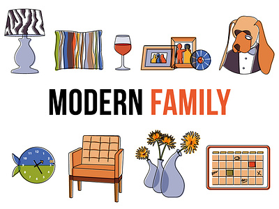 Modern Family design diseño furniture graphic design icon illustration illustrator modernfamily netflix tv series tv show vector