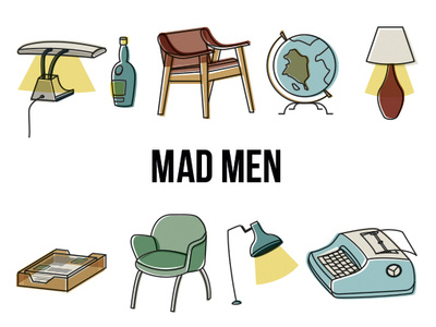 Mad men design diseño graphic design icon illustration illustrator madmen netflix tvseries tvshows vector