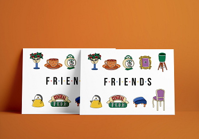 Friends poster design diseño friends furniture graphic design icon illustration illustrator netflix poster tvseries tvshows vector