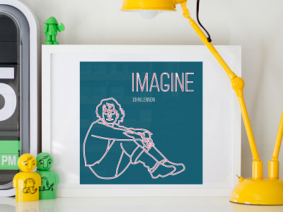 John Lennon poster design diseño frame frame mockup graphic design illustration illustrator john lennon mockup singer vector