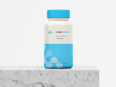 Cogni Peak bottle design brain enhancement branding brandmark design logo packaging design supplement vitamin