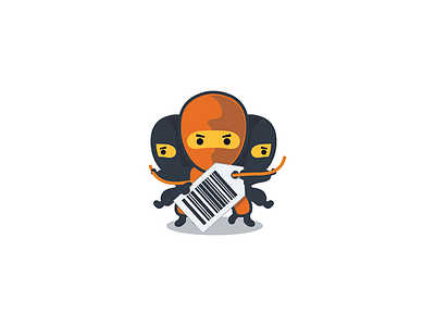 Team Checkout Dribbble 3ninjas barcode cute fierce ninja price protect secure tag