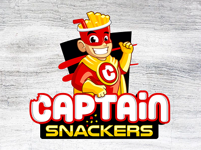 Captain Snackers captain fries hero mascot mascotlogo snackers snacks