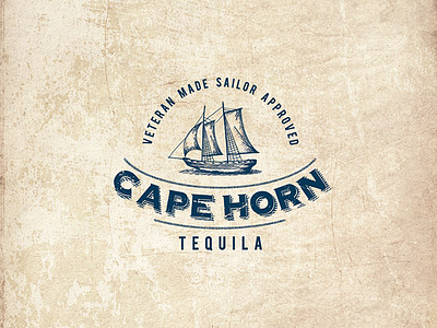Cape Horn alcohol boat cape classic horn liquor logo ocean sail sailor sea ship tequila vintage